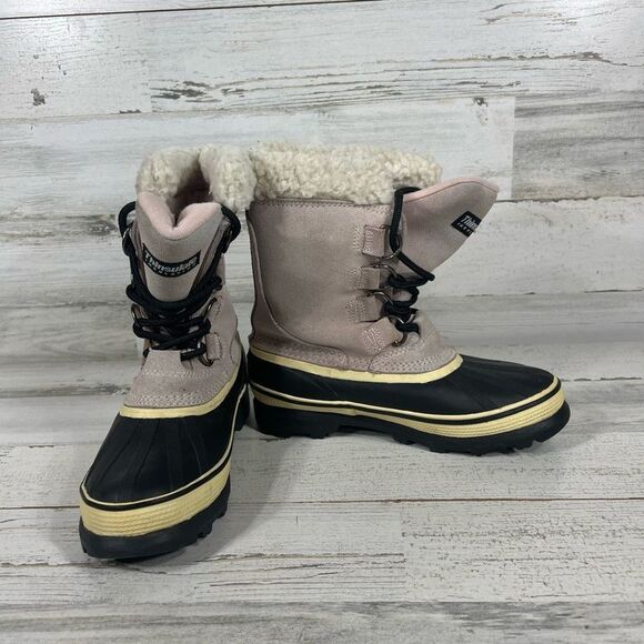 Ozark Trail‎ Womens Griz 09 Black Taupe Lace Up Round Toe Snow Duck Boots Size 6 - Picture 6 of 9